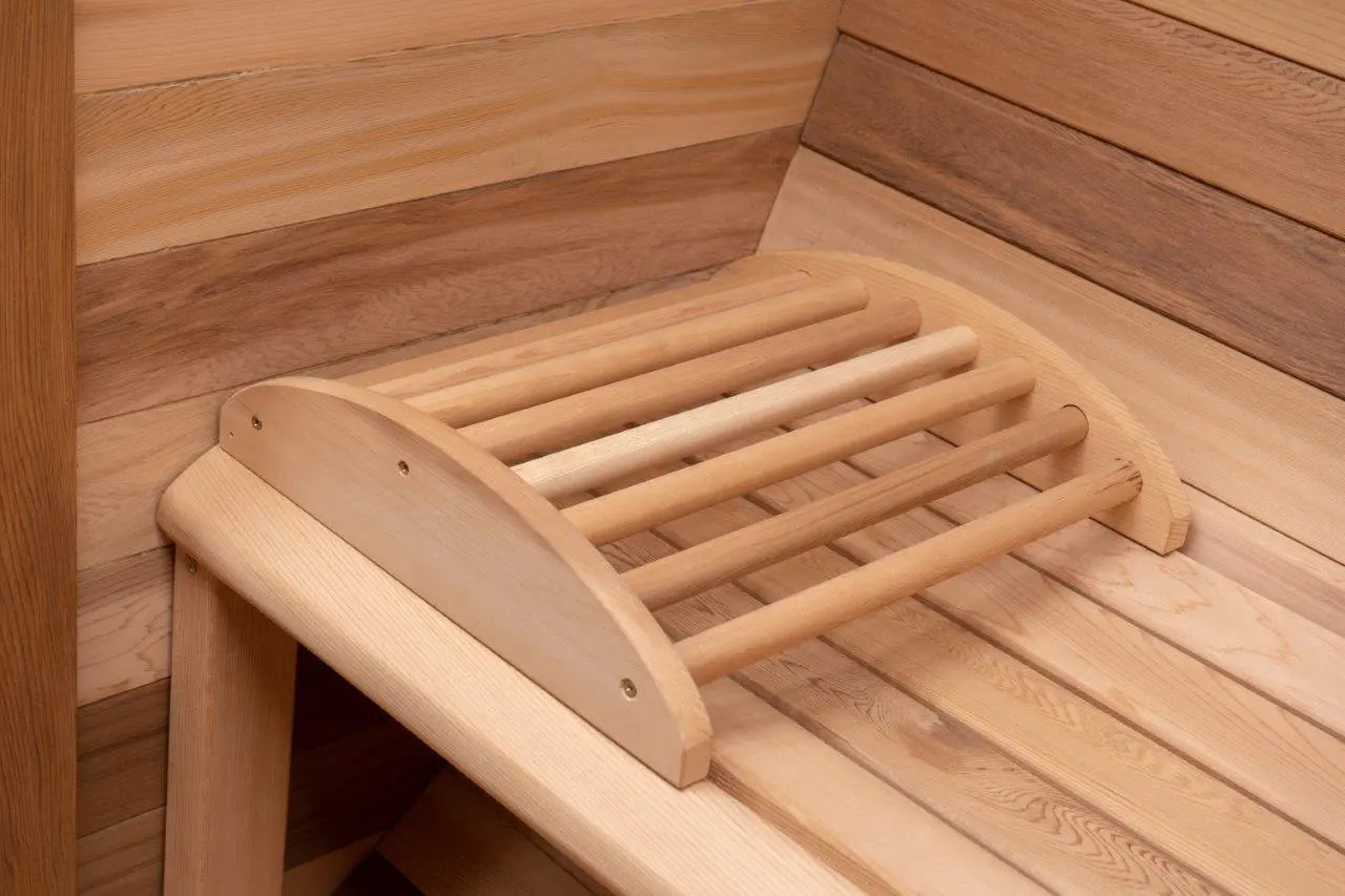 10 FT Red Cedar Barrel Sauna with Porch - 6-8 Person