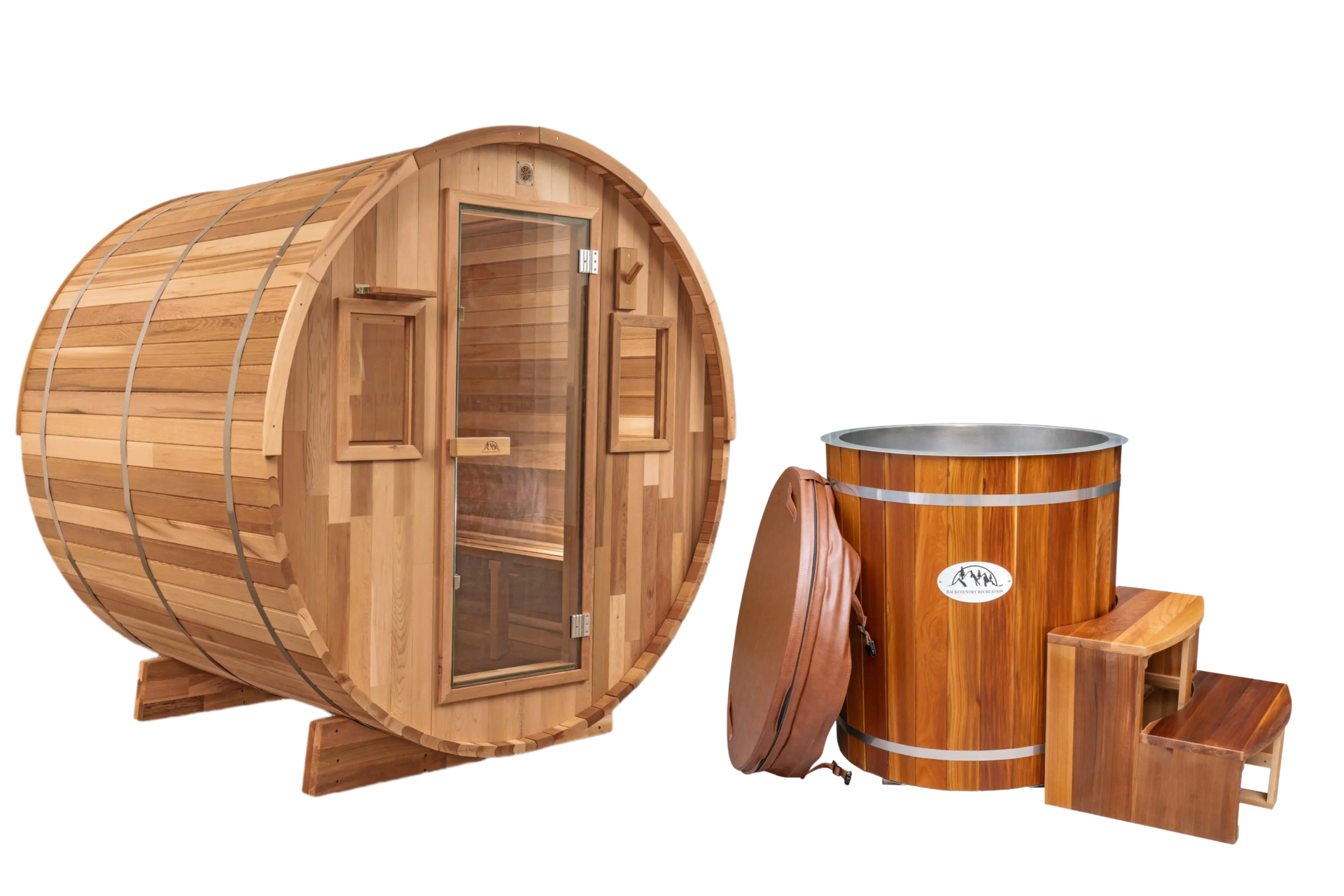 6ft Cedar Barrel Sauna + Yukon Cold Plunge