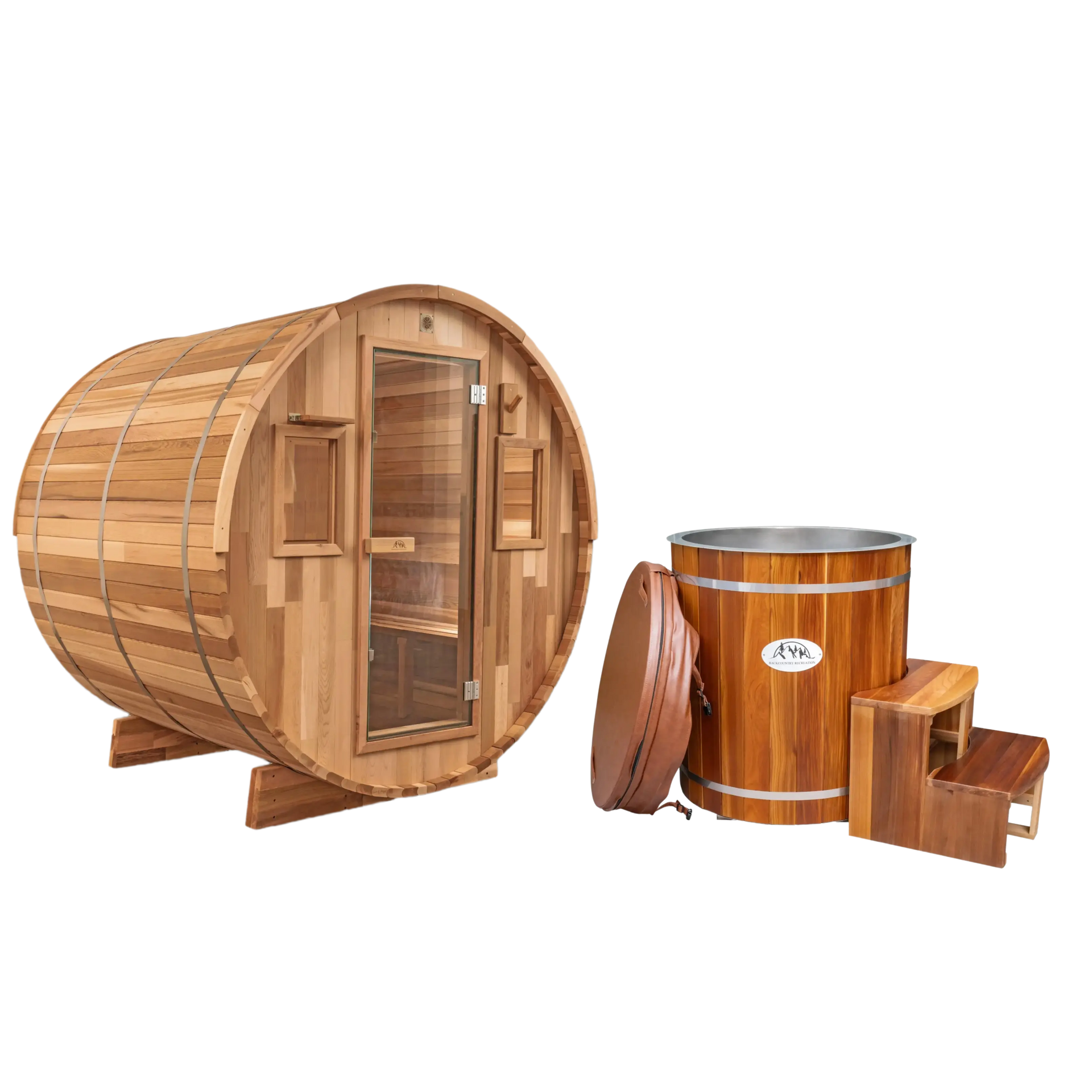 6ft Cedar Barrel Sauna + Yukon Cold Plunge