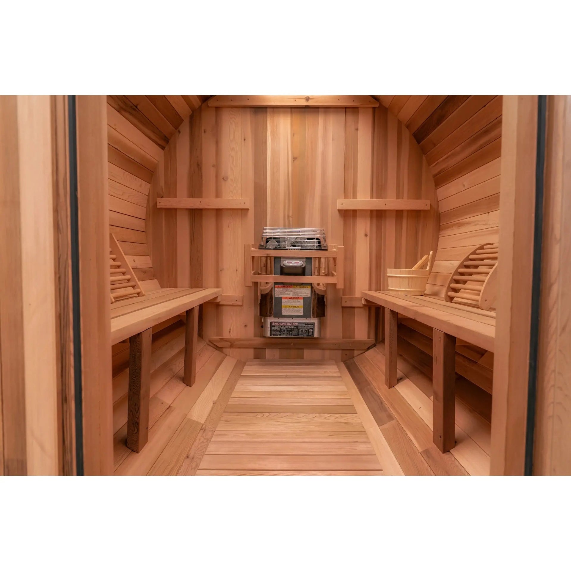 8 FT Classic Red Cedar Barrel Sauna - 6-8 Person