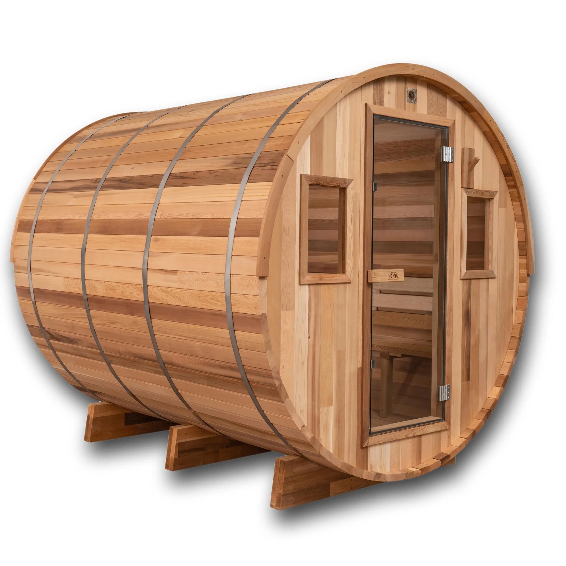 8 FT Classic Red Cedar Barrel Sauna - 6-8 Person