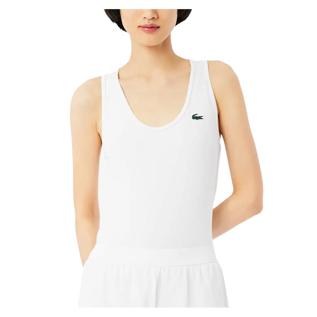 Women's Essentials Sleeveless Tennis Tank-Apparel-Lacoste-TF0160-001-3-Tennis Express